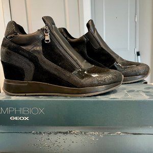 Leather Wedge Sneakers by Geox